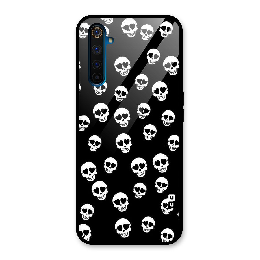 Skull Heart Glass Back Case for Realme 6 Pro