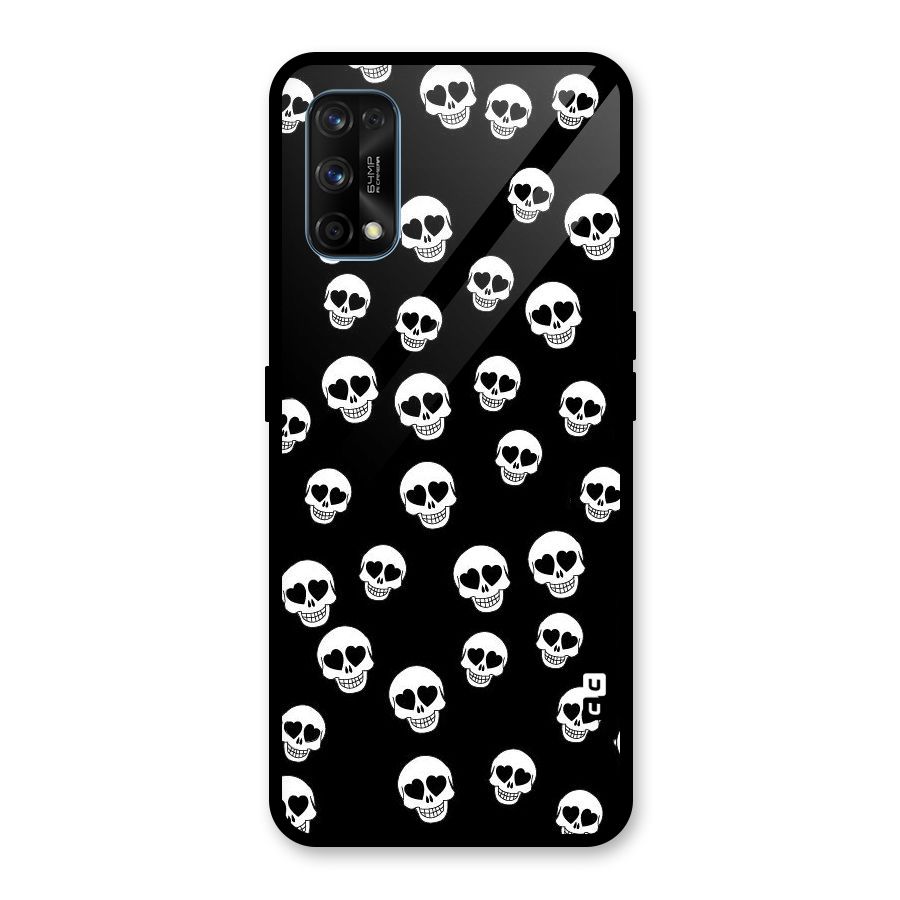 Skull Heart Glass Back Case for Realme 7 Pro