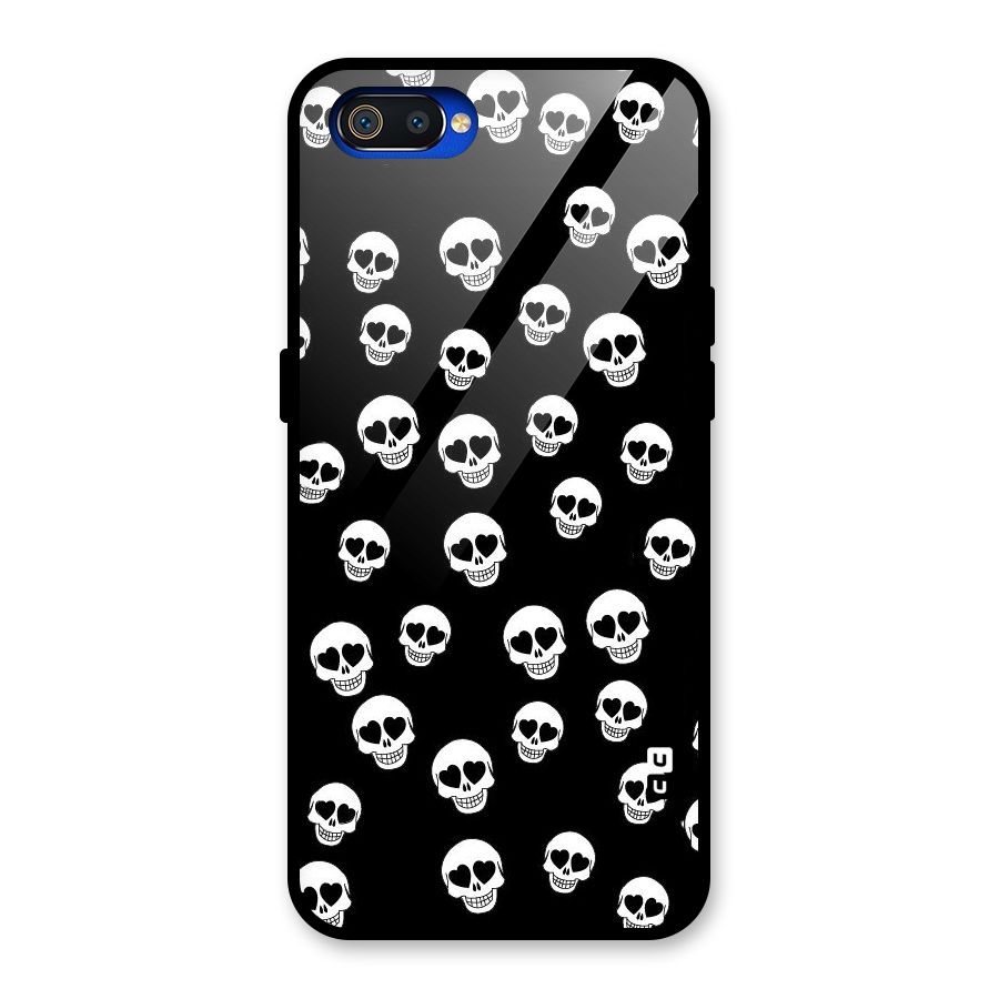 Skull Heart Glass Back Case for Realme C2