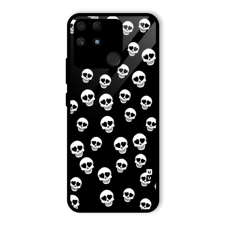 Skull Heart Glass Back Case for Realme Narzo 50A
