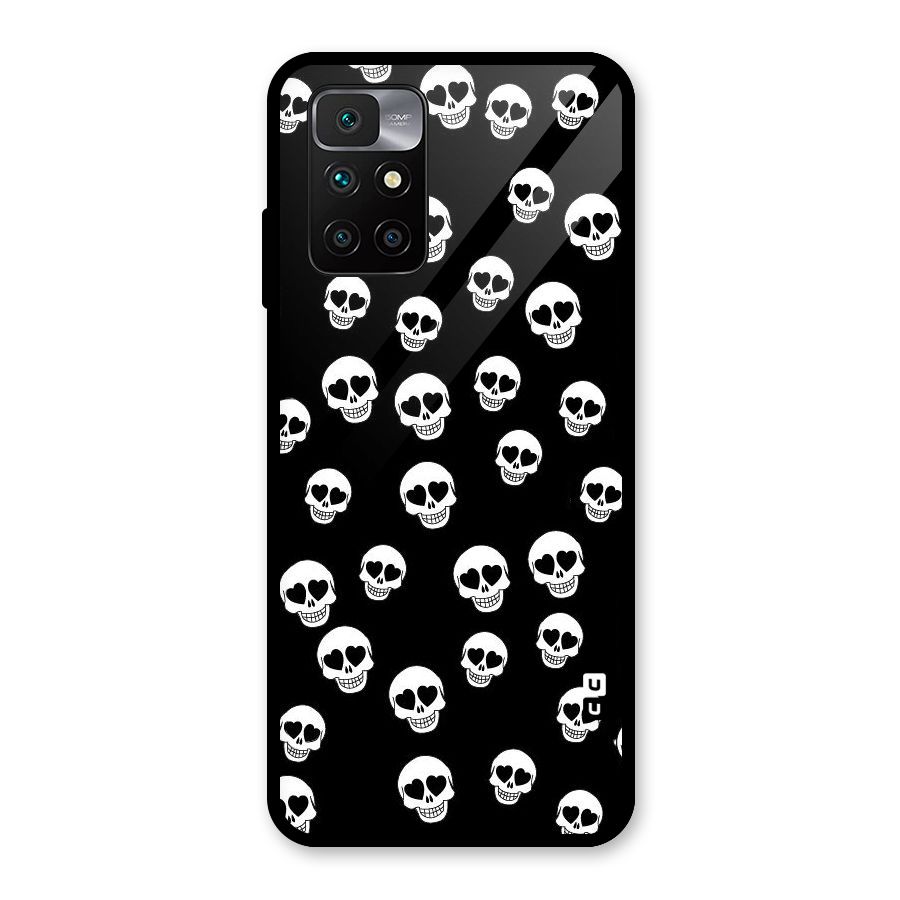 Skull Heart Glass Back Case for Redmi 10 Prime