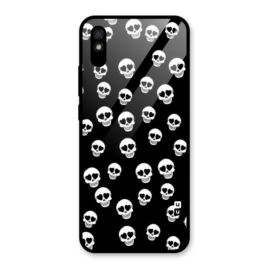 Skull Heart Glass Back Case for Redmi 9i