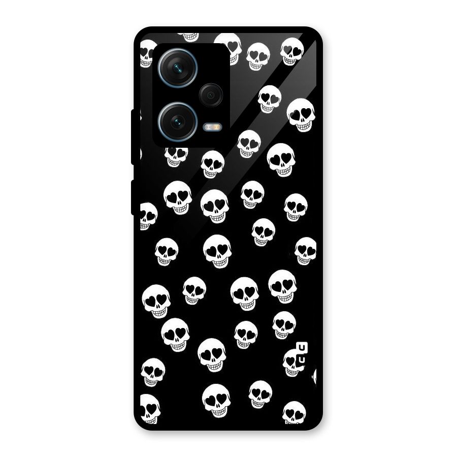 Skull Heart Glass Back Case for Redmi Note 12 Pro Plus 5G