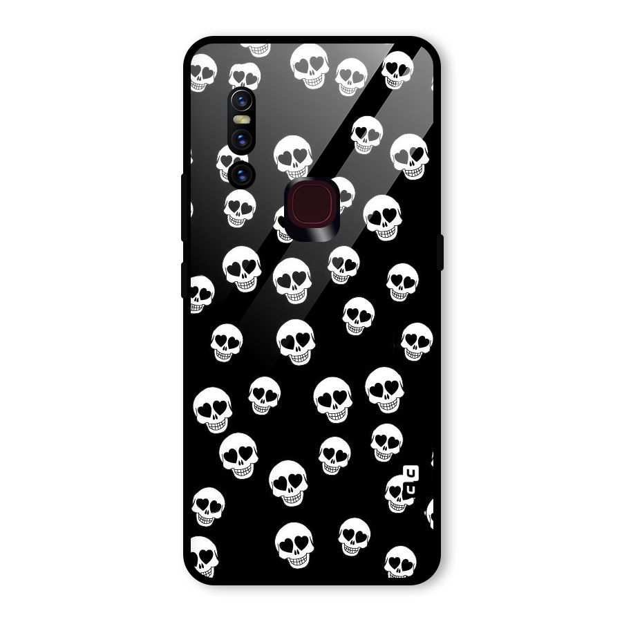 Skull Heart Glass Back Case for Vivo V15