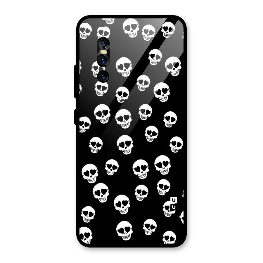 Skull Heart Glass Back Case for Vivo V15 Pro
