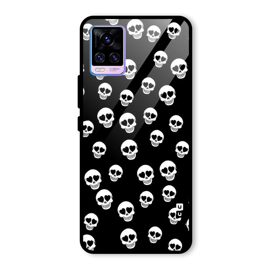 Skull Heart Glass Back Case for Vivo V20 Pro
