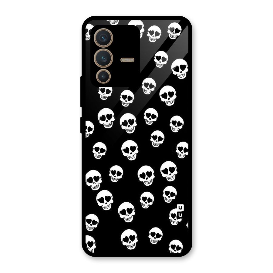 Skull Heart Glass Back Case for Vivo V23 5G