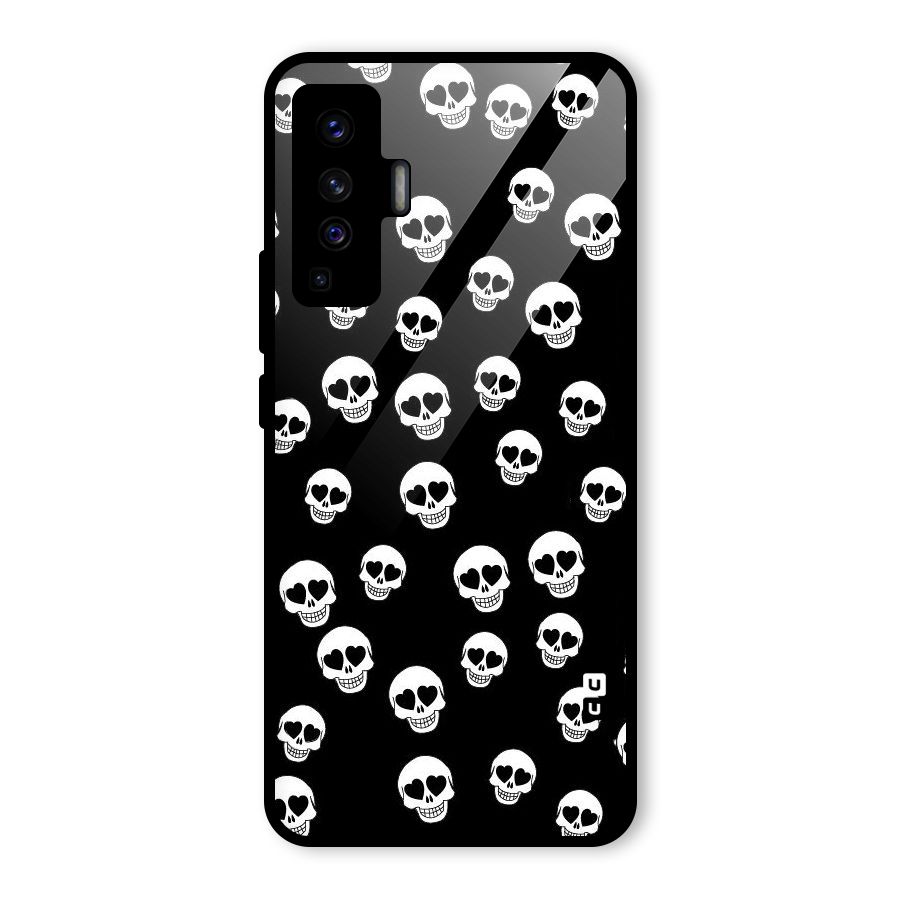 Skull Heart Glass Back Case for Vivo X50