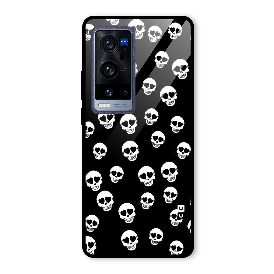 Skull Heart Glass Back Case for Vivo X60 Pro Plus