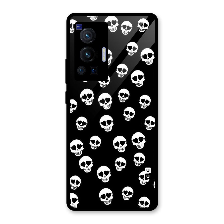 Skull Heart Glass Back Case for Vivo X70 Pro