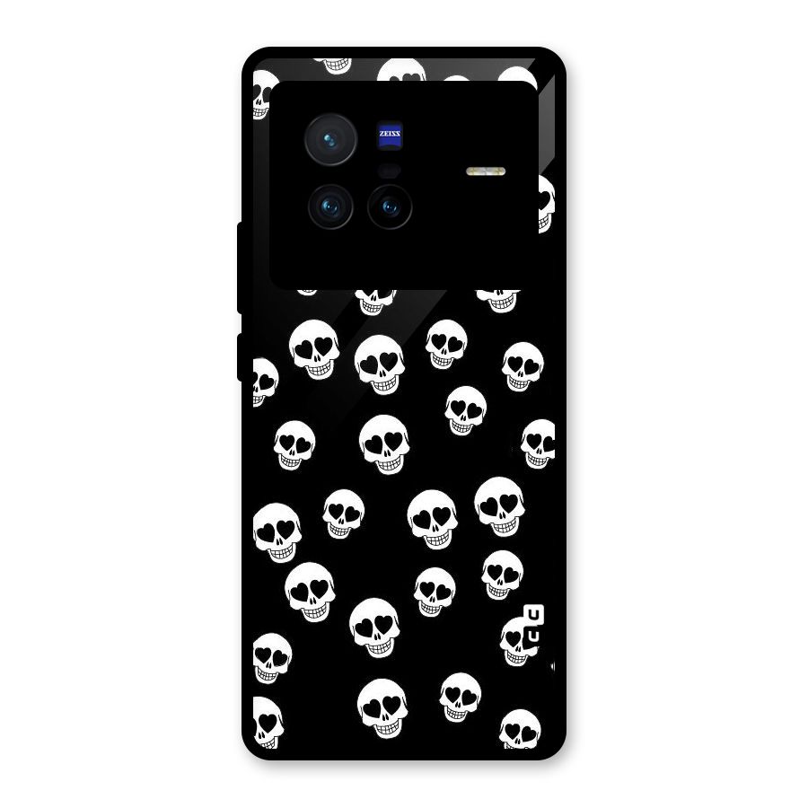 Skull Heart Glass Back Case for Vivo X80
