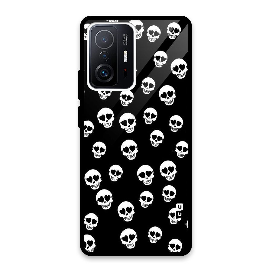 Skull Heart Glass Back Case for Xiaomi 11T Pro