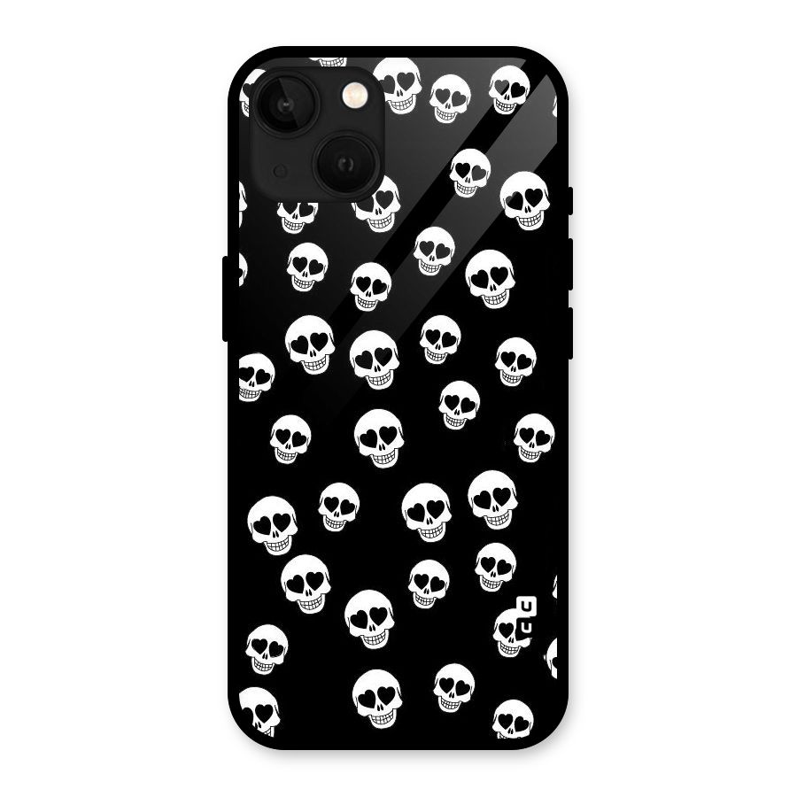 Skull Heart Glass Back Case for iPhone 13