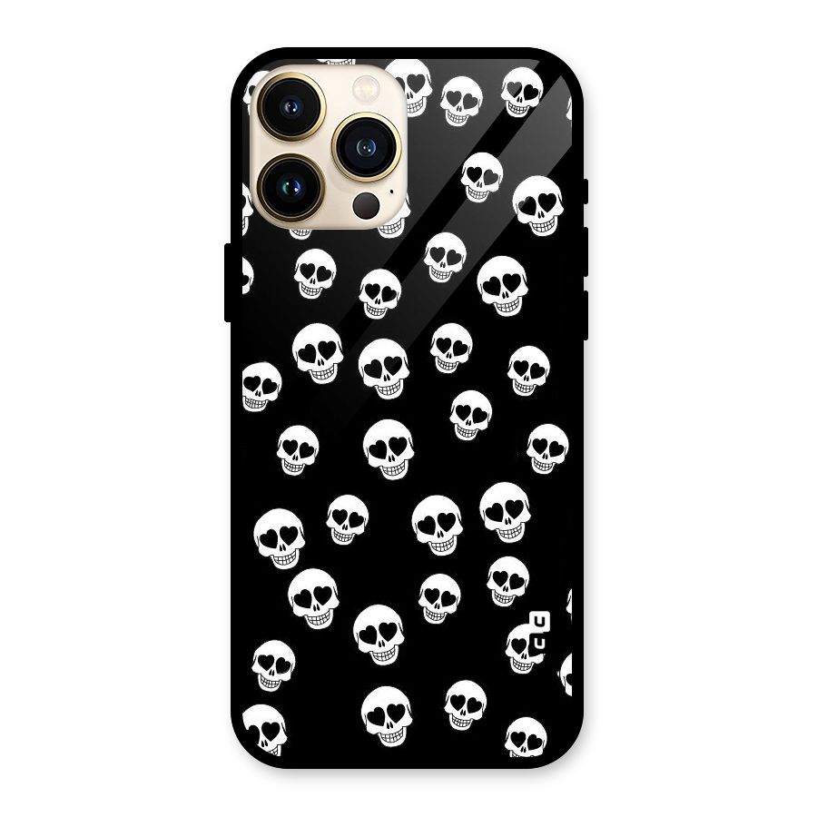 Skull Heart Glass Back Case for iPhone 13 Pro Max