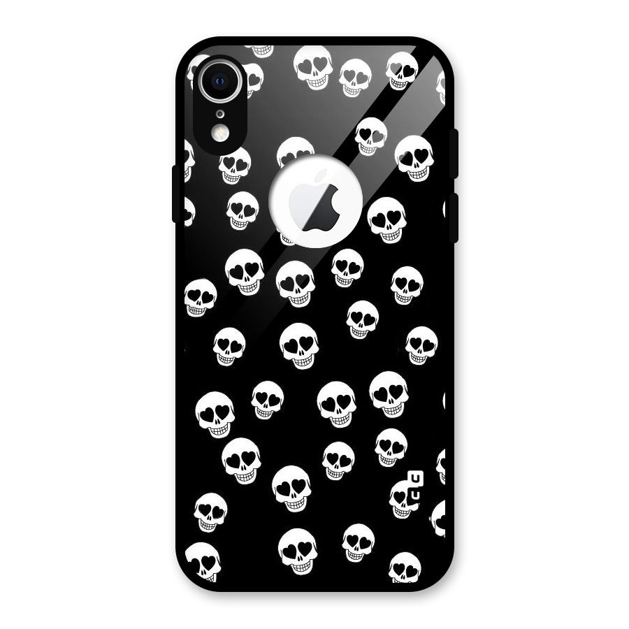 Skull Heart Glass Back Case for iPhone XR Logo Cut