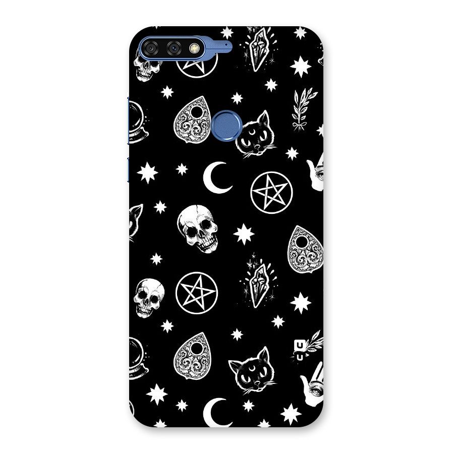 Skull Moon Design Back Case for Honor 7C