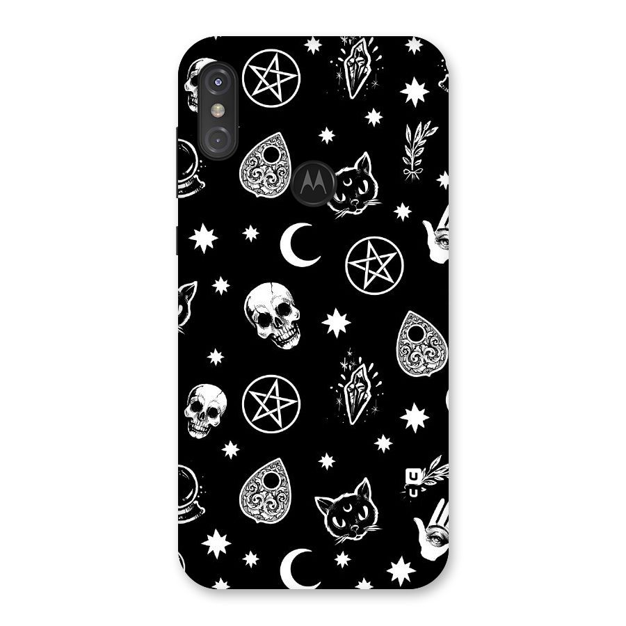 Skull Moon Design Back Case for Motorola One Power