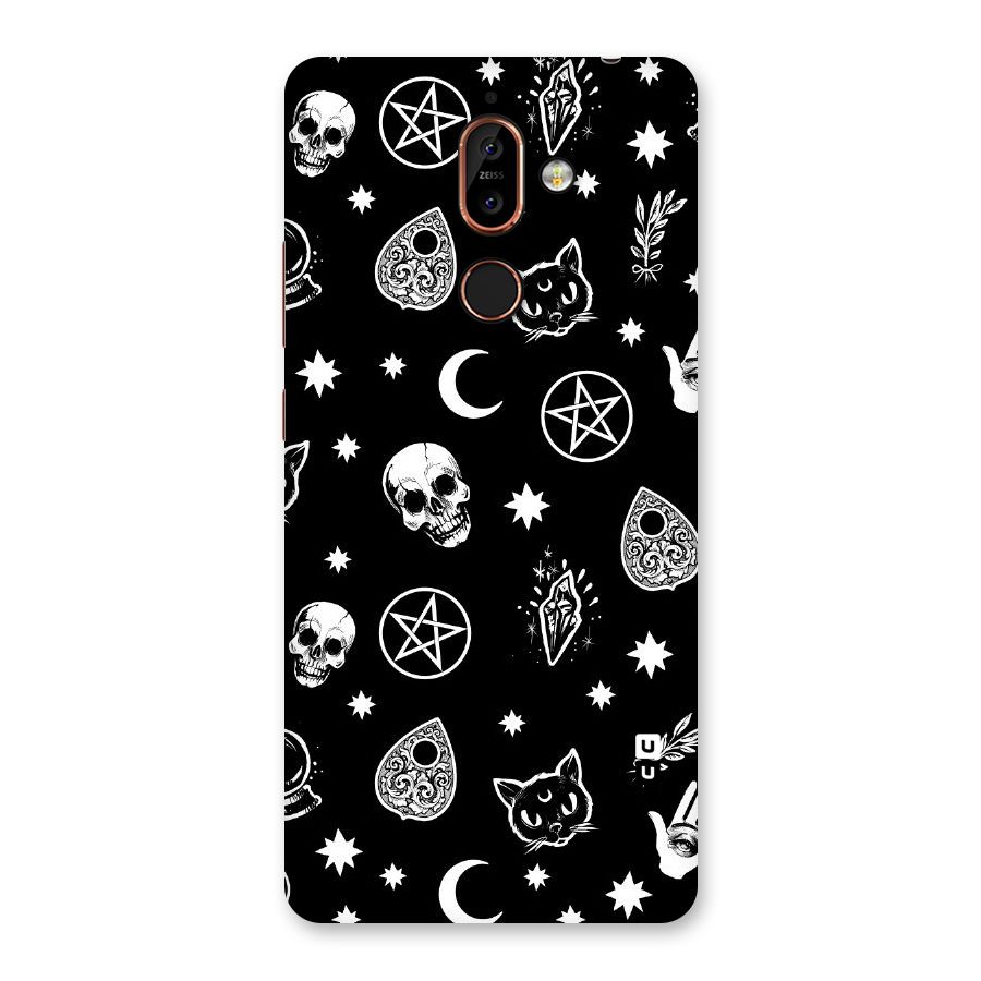 Skull Moon Design Back Case for Nokia 7 Plus