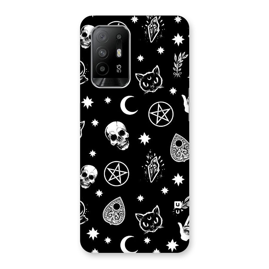 Skull Moon Design Back Case for Oppo F19 Pro Plus 5G