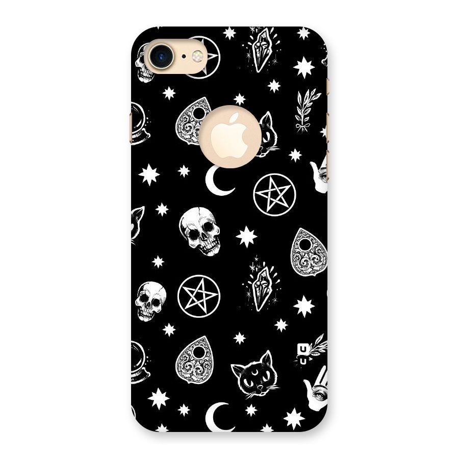 Skull Moon Design Back Case for iPhone 7 Logo Cut