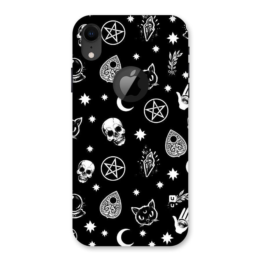 Skull Moon Design Back Case for iPhone XR Logo Cut