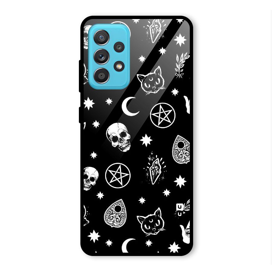 Skull Moon Design Glass Back Case for Galaxy A52