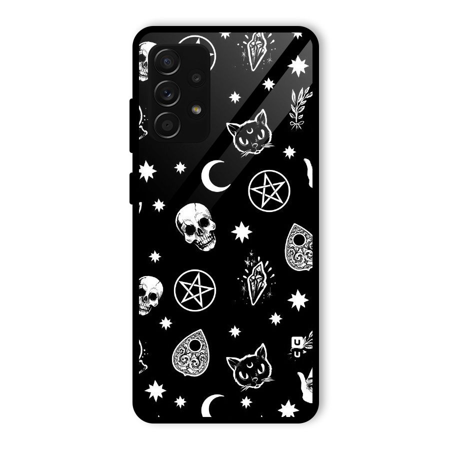 Skull Moon Design Glass Back Case for Galaxy A53 5G