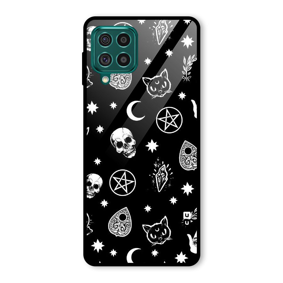 Skull Moon Design Glass Back Case for Galaxy F62