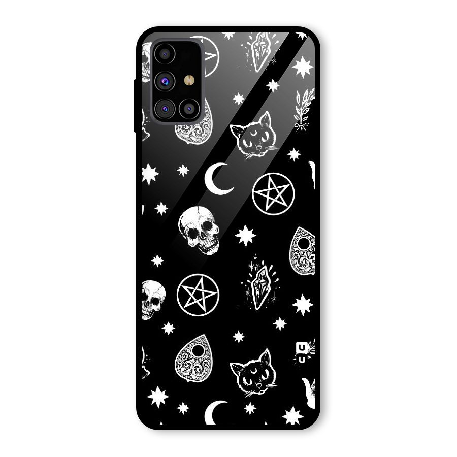 Skull Moon Design Glass Back Case for Galaxy M31s