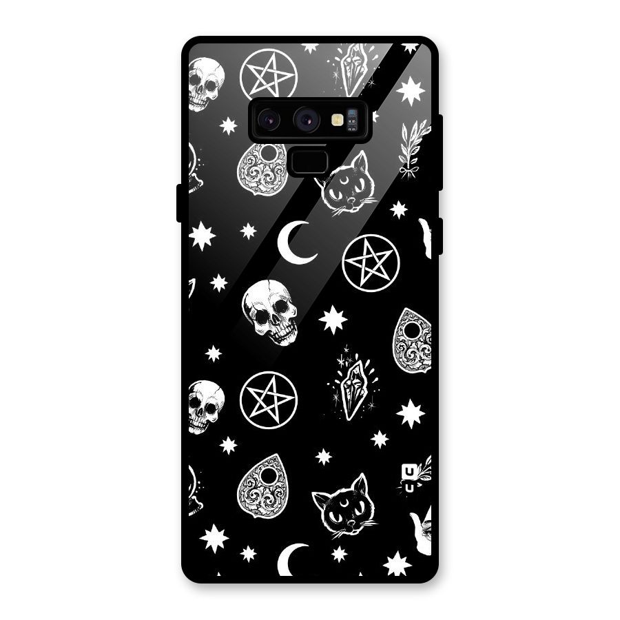 Skull Moon Design Glass Back Case for Galaxy Note 9