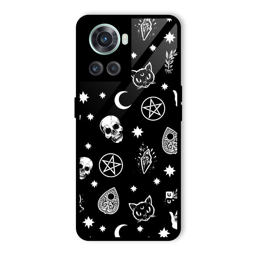 Skull Moon Design Glass Back Case for OnePlus 10R