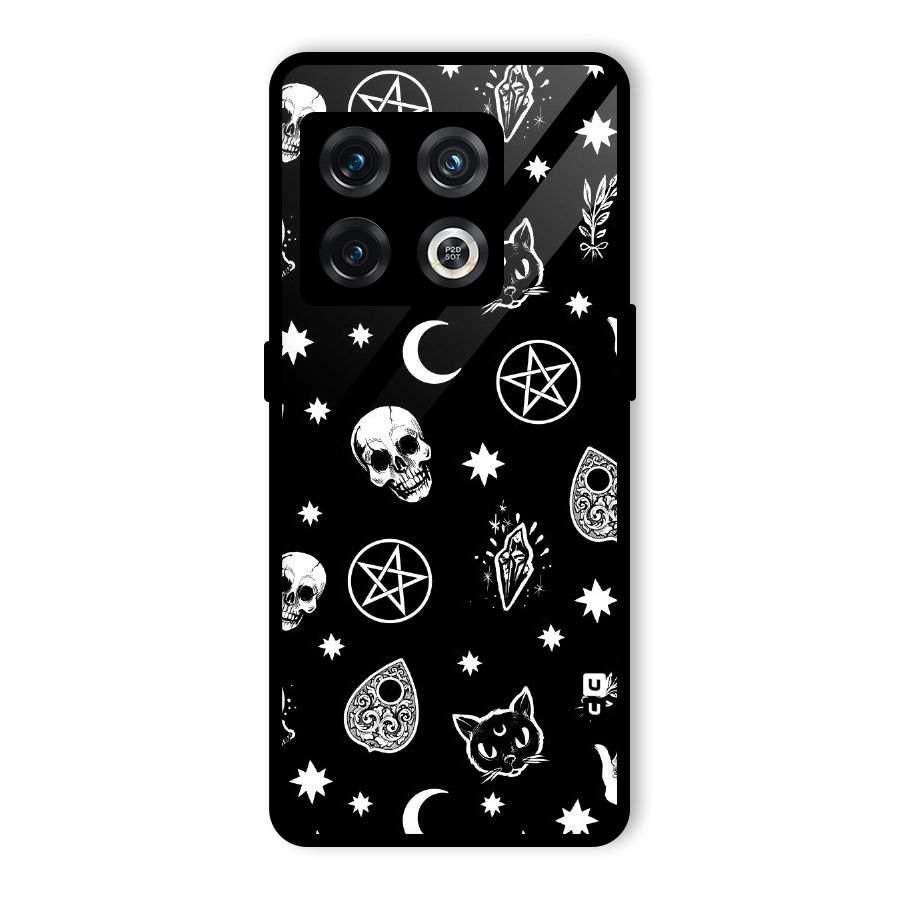 Skull Moon Design Glass Back Case for OnePlus 10 Pro 5G