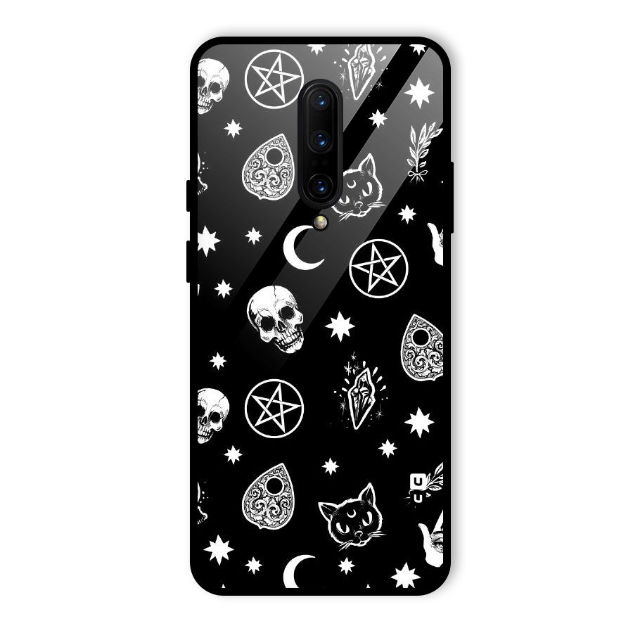 Skull Moon Design Glass Back Case for OnePlus 7 Pro