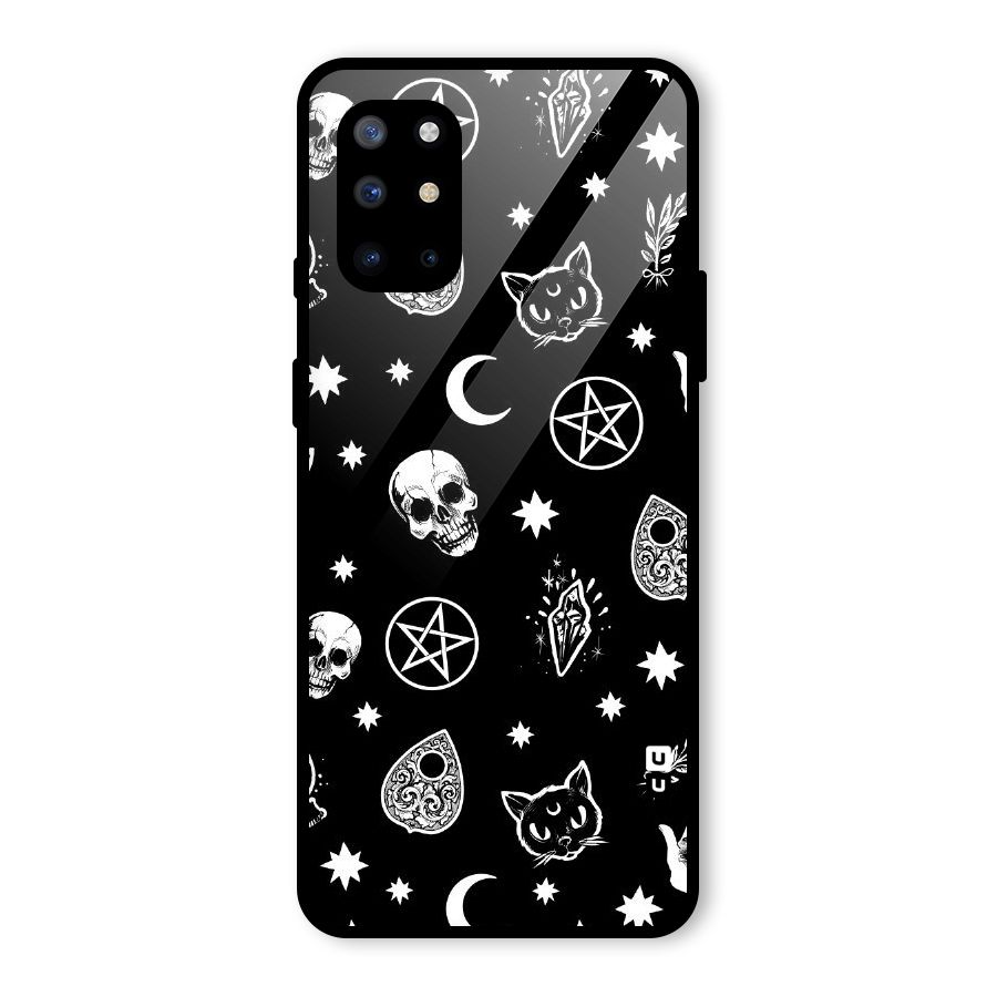 Skull Moon Design Glass Back Case for OnePlus 8T
