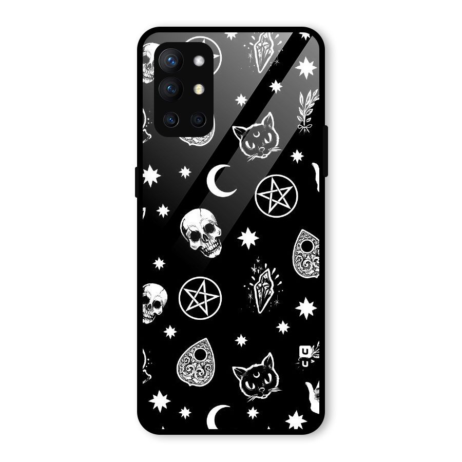 Skull Moon Design Glass Back Case for OnePlus 9R