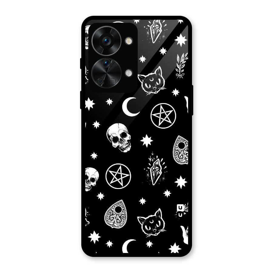 Skull Moon Design Glass Back Case for OnePlus Nord 2T