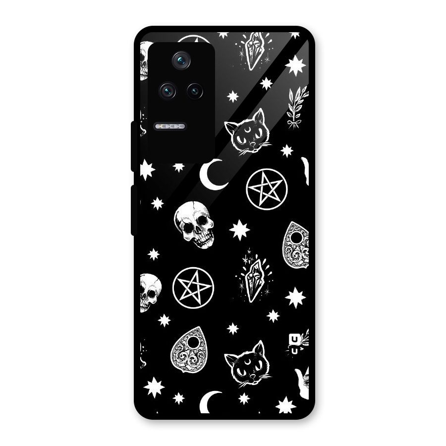 Skull Moon Design Glass Back Case for Poco F4 5G