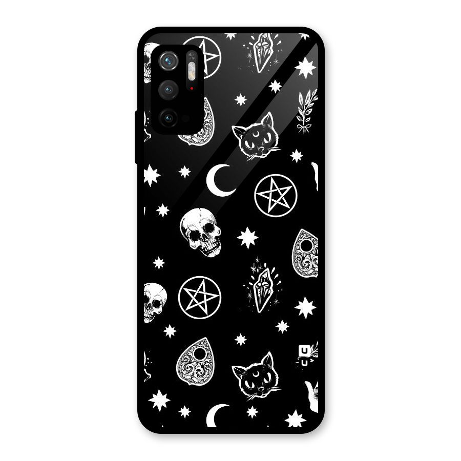 Skull Moon Design Glass Back Case for Poco M3 Pro 5G
