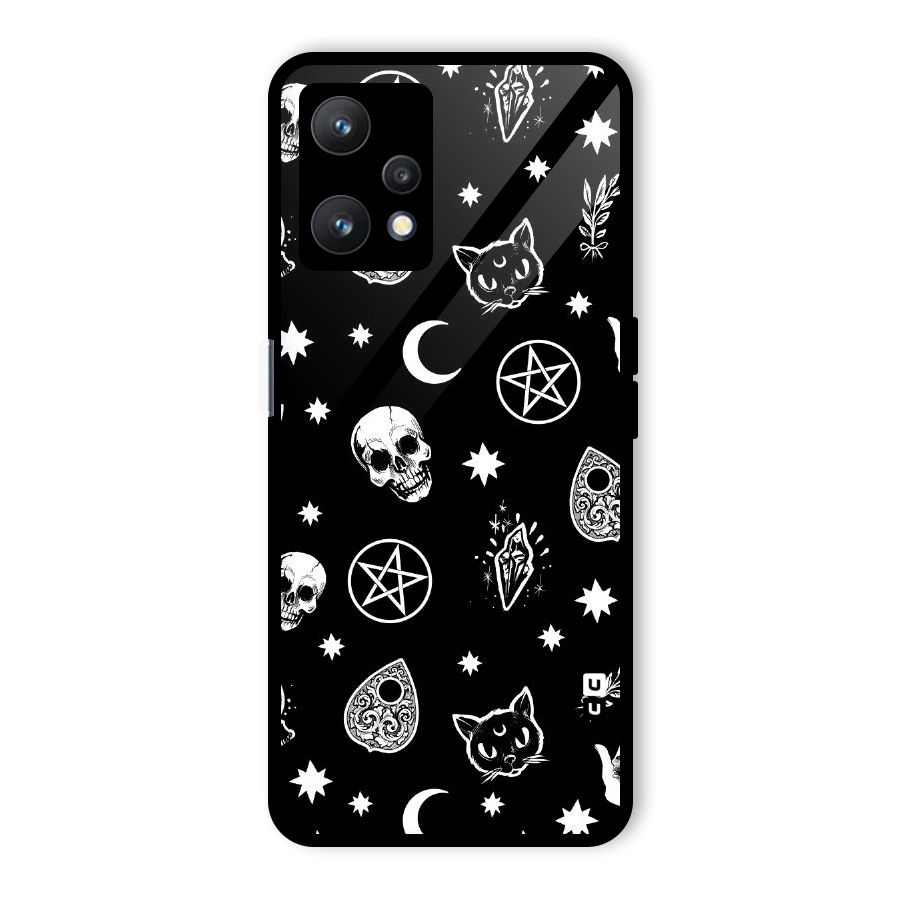 Skull Moon Design Glass Back Case for Realme 9 Pro 5G