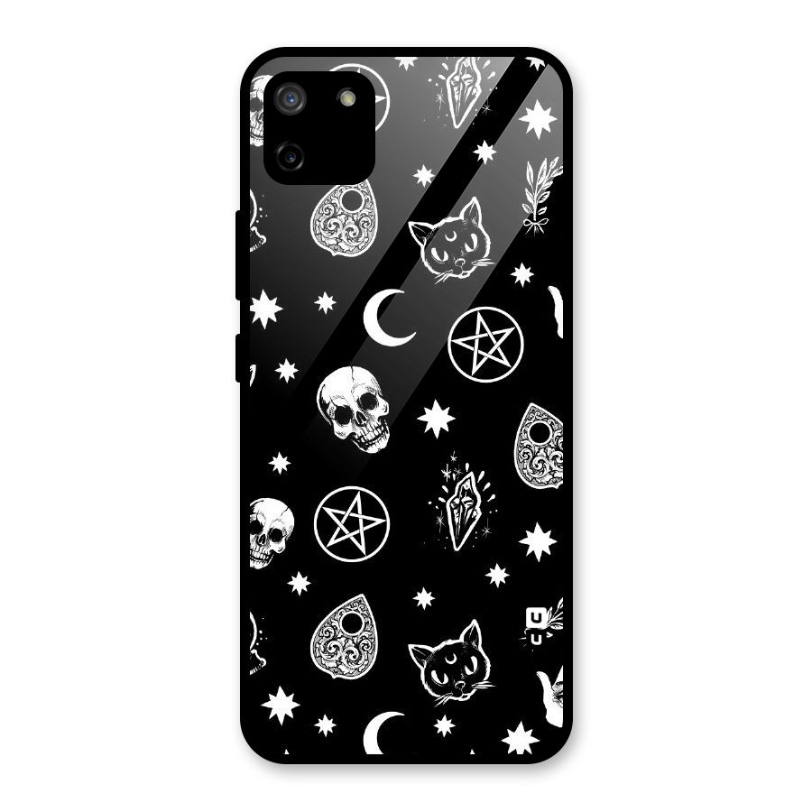 Skull Moon Design Glass Back Case for Realme C11