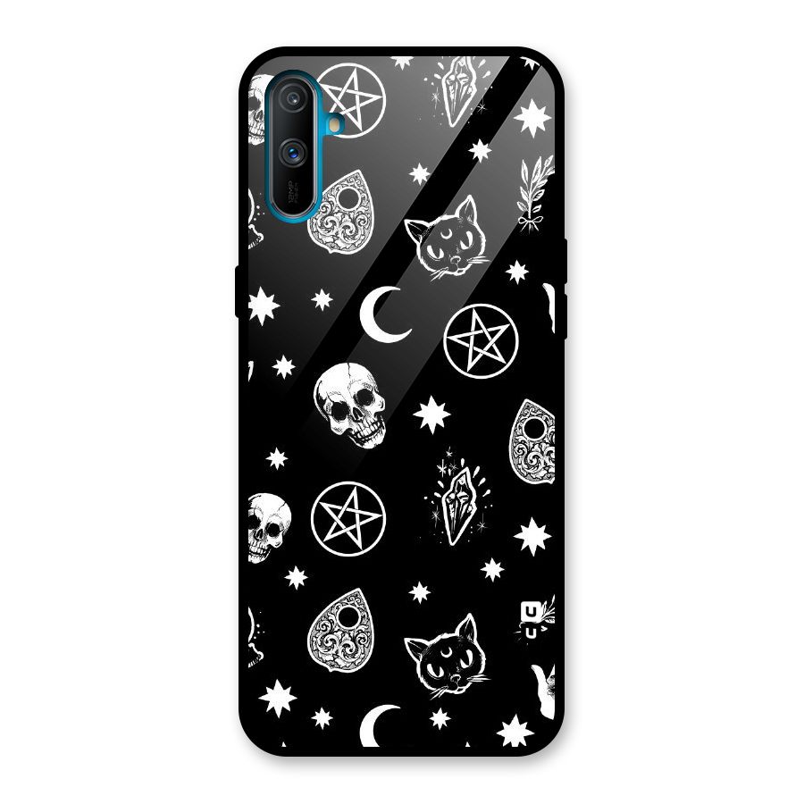 Skull Moon Design Glass Back Case for Realme C3