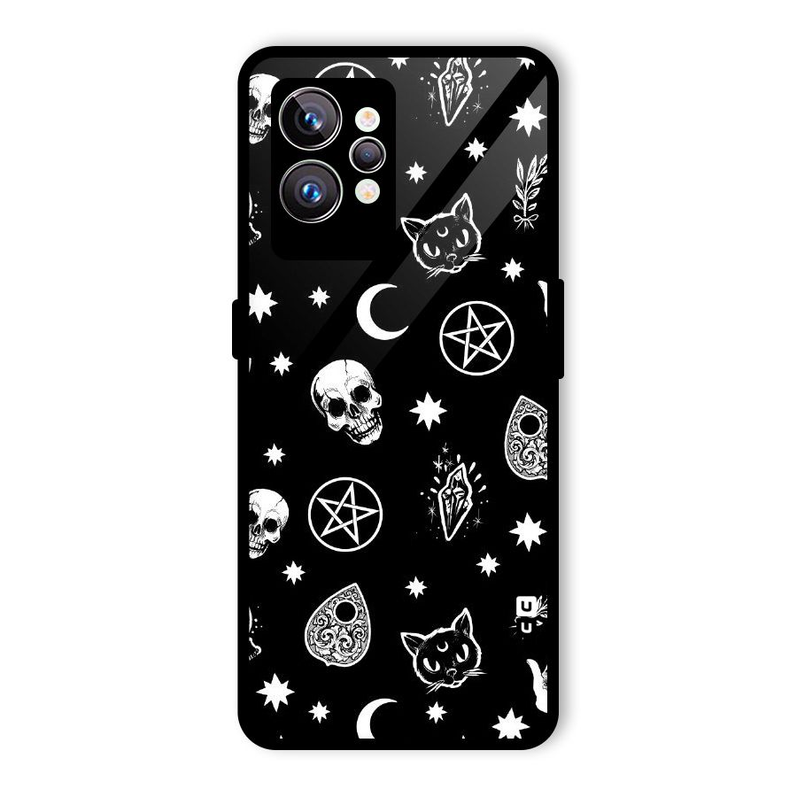 Skull Moon Design Glass Back Case for Realme GT2 Pro