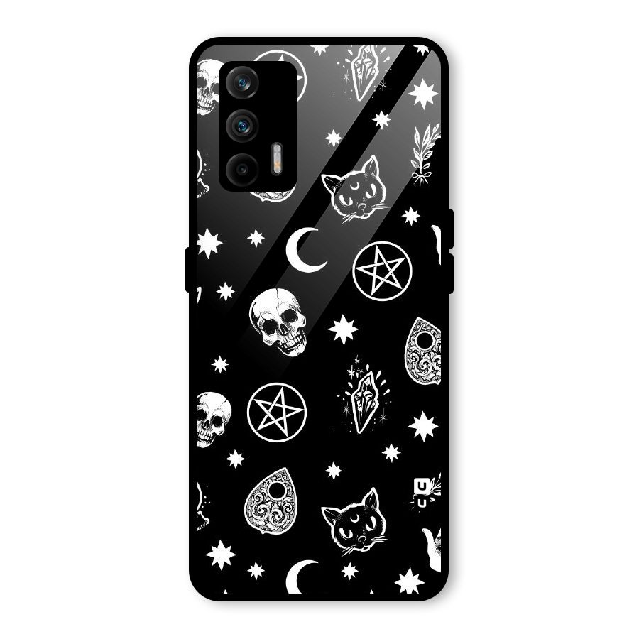 Skull Moon Design Glass Back Case for Realme GT 5G