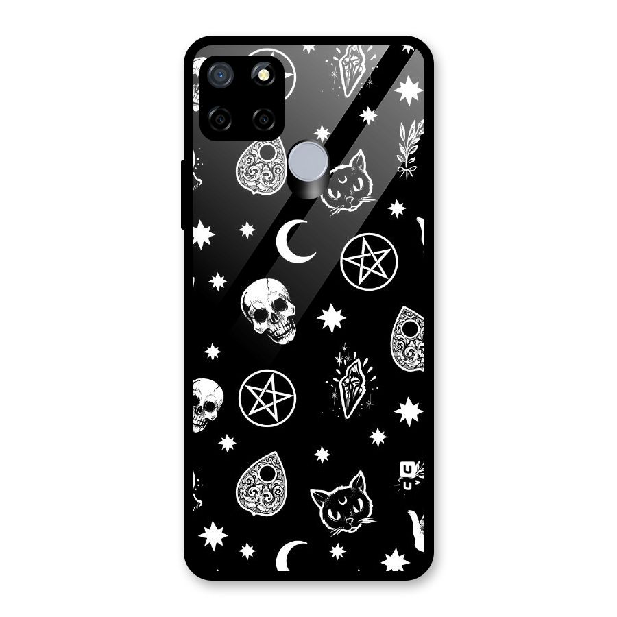 Skull Moon Design Glass Back Case for Realme Narzo 30A