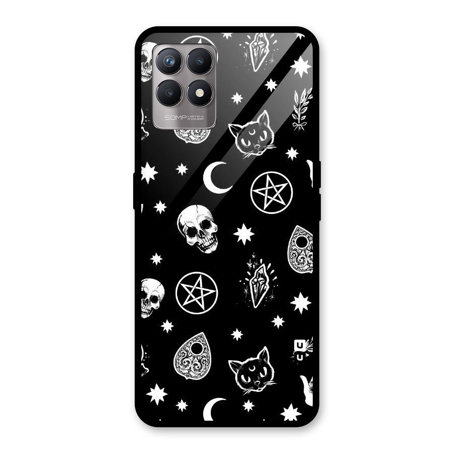 Skull Moon Design Glass Back Case for Realme Narzo 50