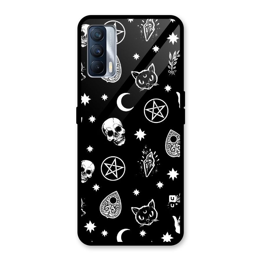 Skull Moon Design Glass Back Case for Realme X7