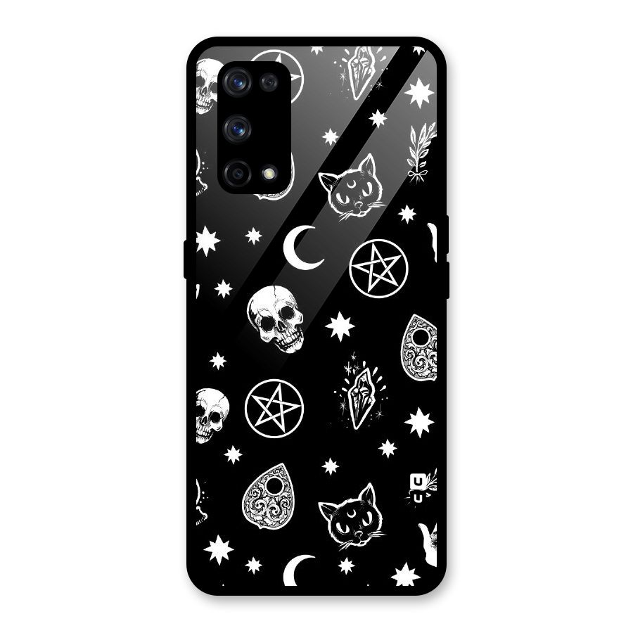 Skull Moon Design Glass Back Case for Realme X7 Pro