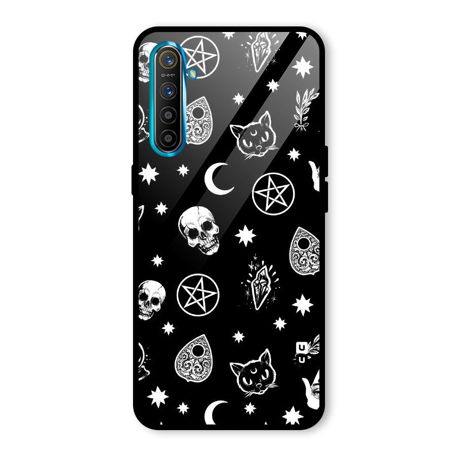 Skull Moon Design Glass Back Case for Realme XT