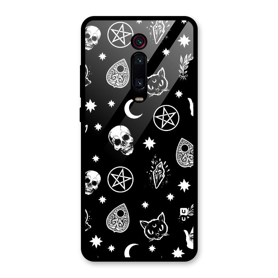 Skull Moon Design Glass Back Case for Redmi K20