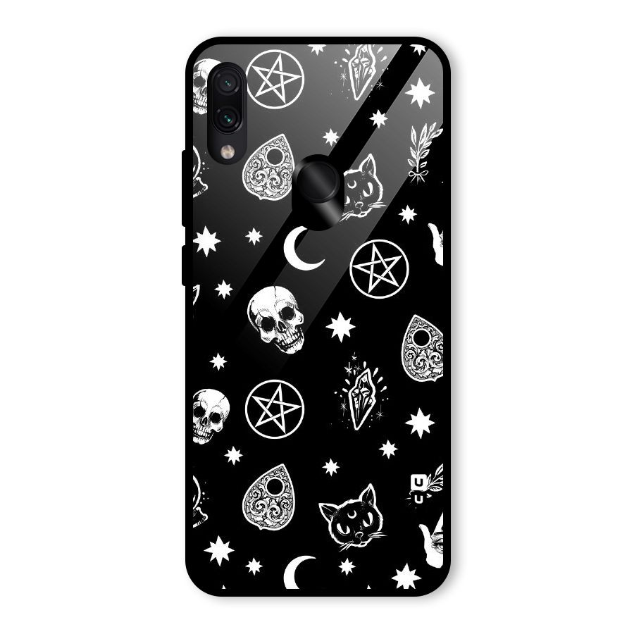 Skull Moon Design Glass Back Case for Redmi Note 7 Pro